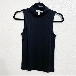Eye Candy Black Ribbed Mock Neck Top